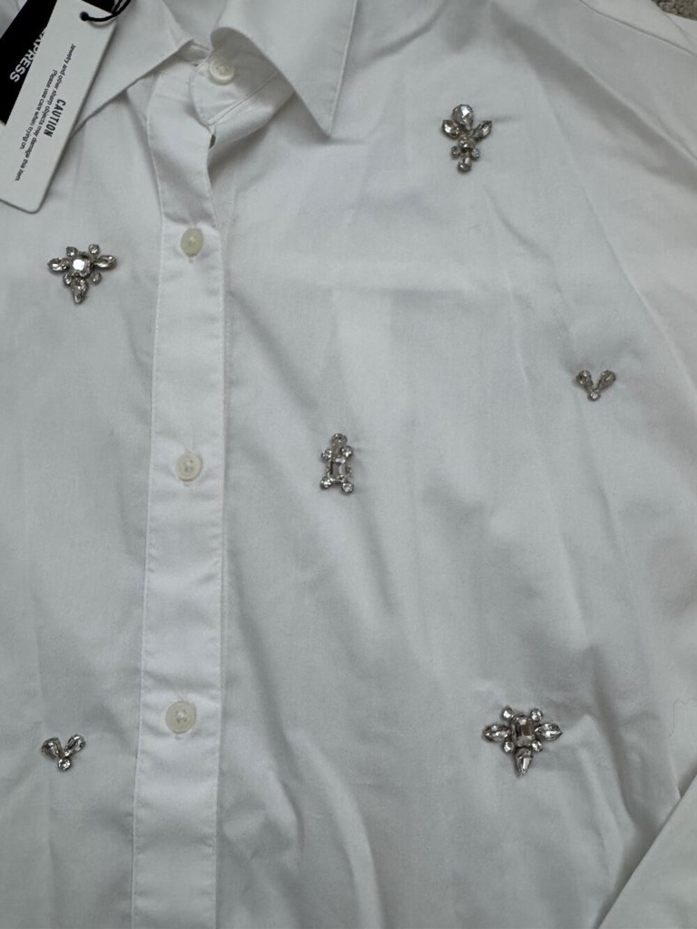 Express Jeweled Button Down Shirt - Picture 2 of 4